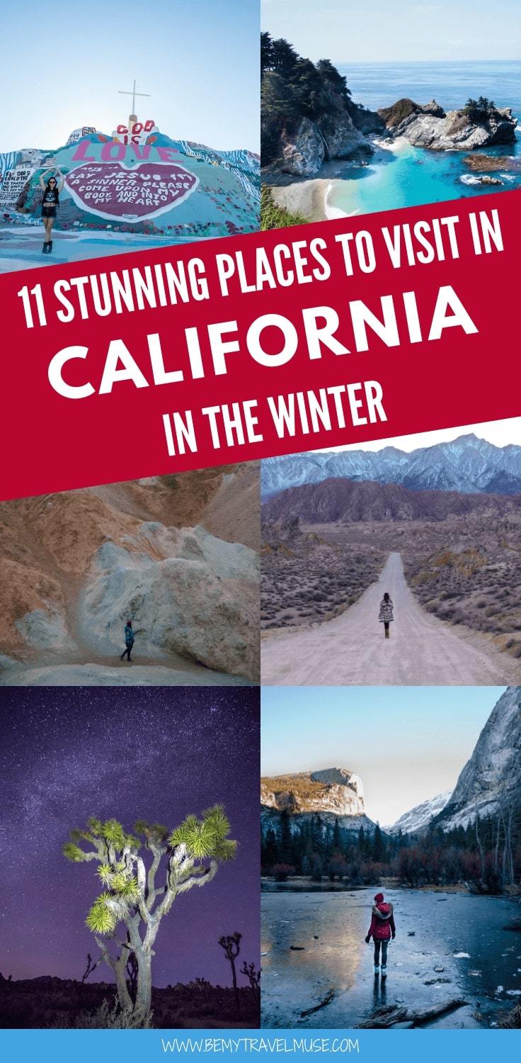 Besuchen Sie Kalifornien im Winter? Hier sind 11 atemberaubende Orte, die perfekt für Ihren Winterurlaub in Kalifornien sind, besonders wenn Sie ein Outdoor-Liebhaber sind! #California #WinterTravelTips