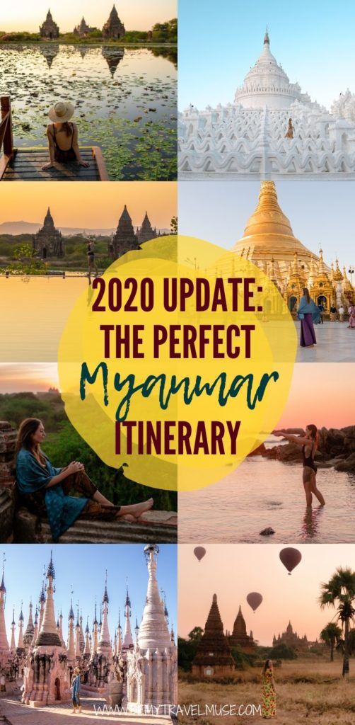 Planning a trip to Myanmar in 2020? This is a wonderful, updated itinerary to help you plan the best trip ever. See the best stops all over the country, including Yangon, Inle Lake, Bagan, Mandalay, plus off the beaten path spots like Hsipaw, Ngapali, and a local festival. Get tips on getting around, accommodation, and more. #Myanmar