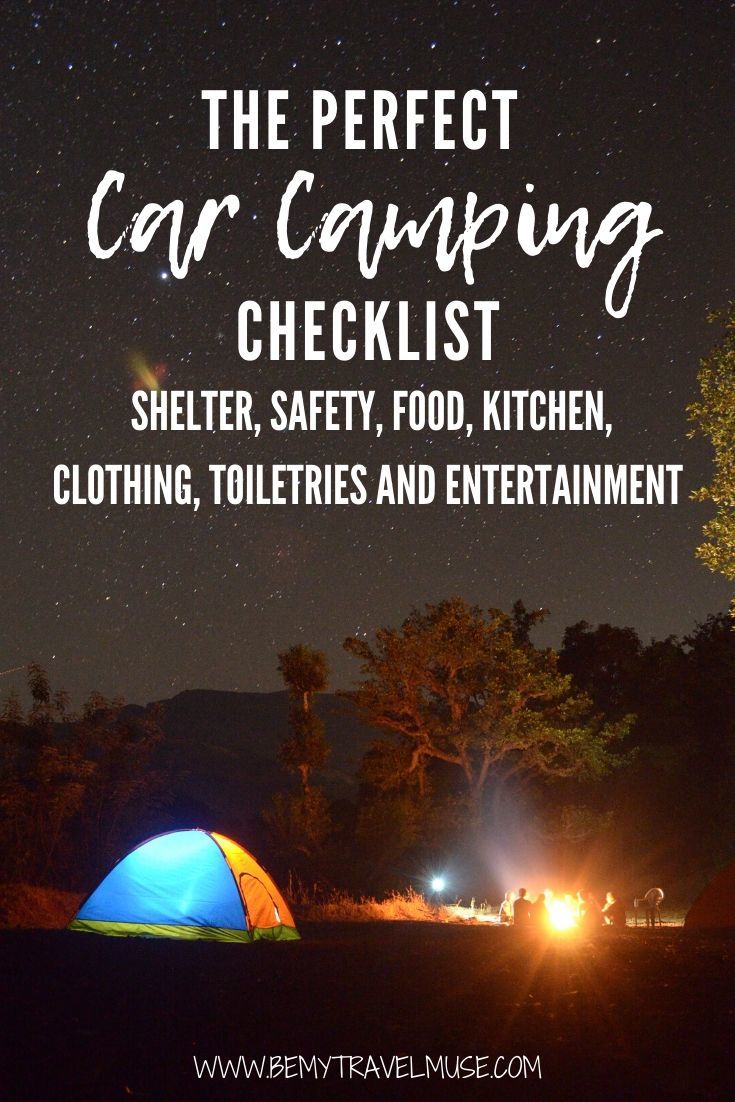 car camping checklist