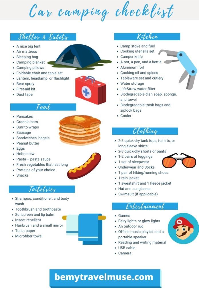 The Ultimate Car Camping Essentials Guide With A FREE Car Camping Checklist  - The Wandering Queen