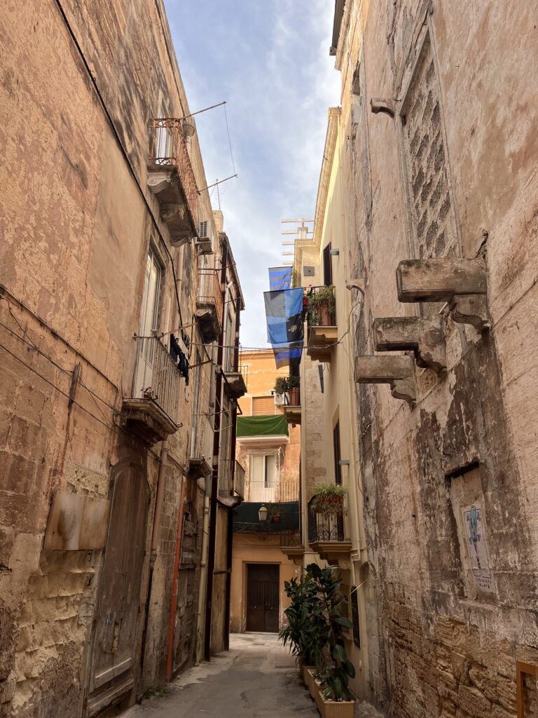 Buildings in the Old Town in Taranto, Italy