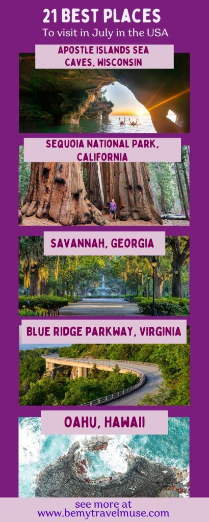 best places to visit in July in the usa