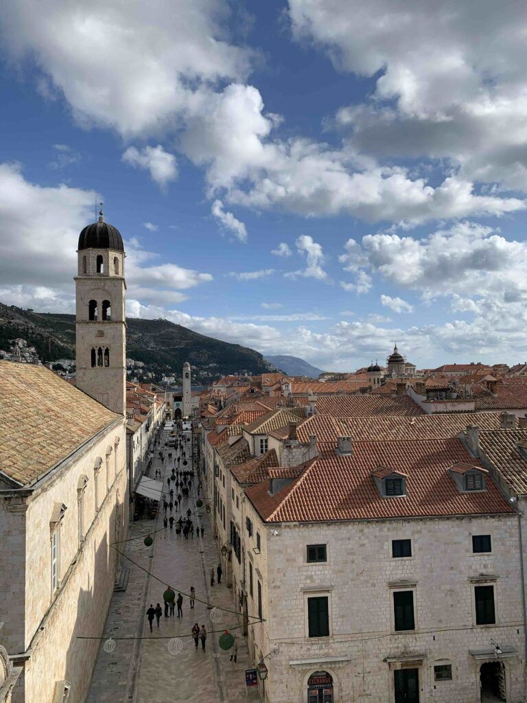 Dubrovnik's famous Stradun street in December