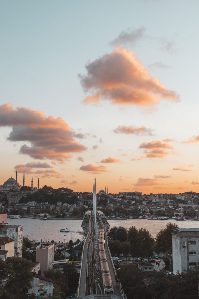 View of Istanbul at sunset